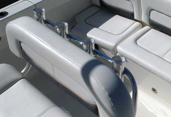 Glass fibers either loose or woven, reinforced with resin and used in the construction of many boats.